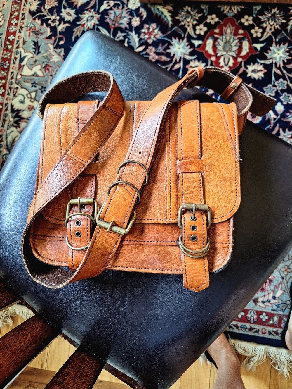 EUC Handmade, Geninue, Quality Leather Messenger Bag - Brown Shoulder Satchel